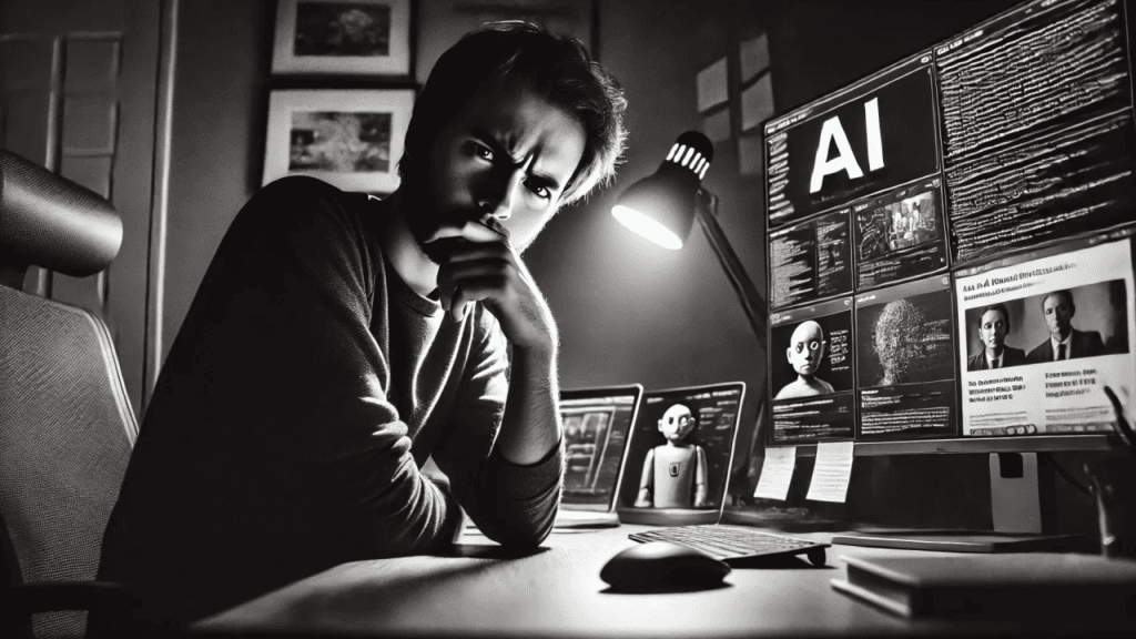 Header illustration for the article exploring how AI sceptics may be inadvertently shaping AI development by not participating
